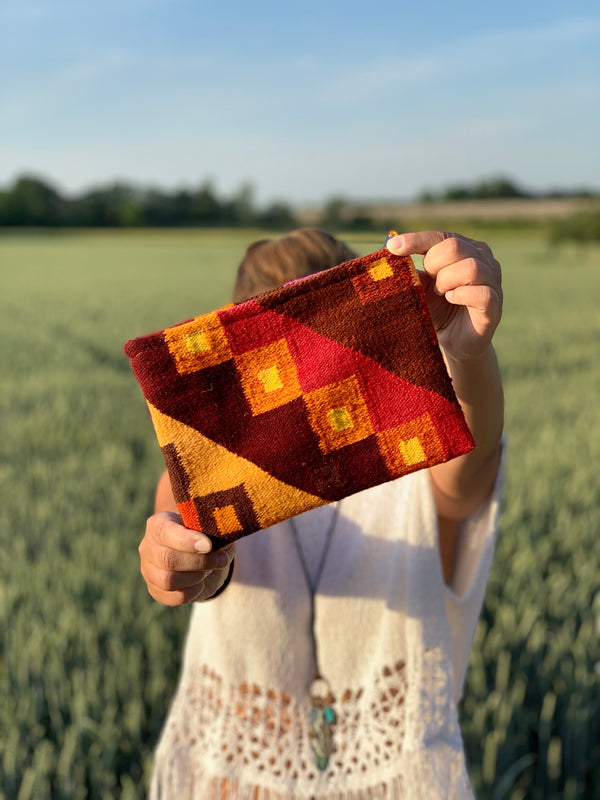 Handtasche rot orange pink gemustert - Harmonia handmade soul